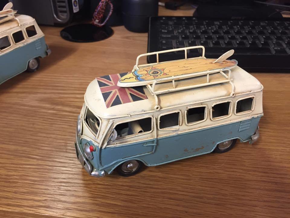 Small Tin Blue Camper Van
