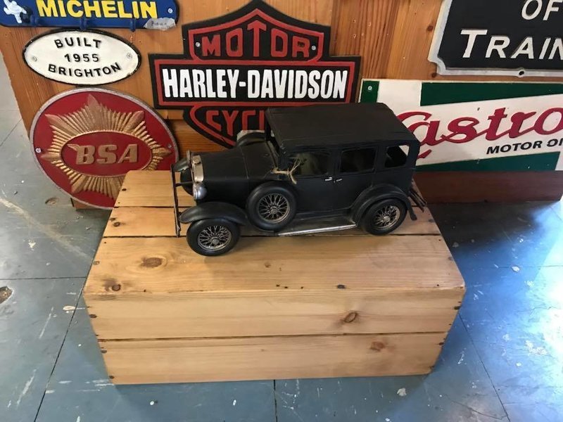 Vintage Black Tin Car