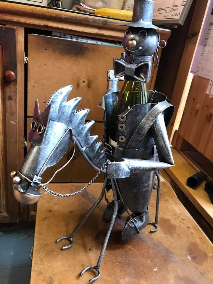 Cowboy Tin Wine Holder
