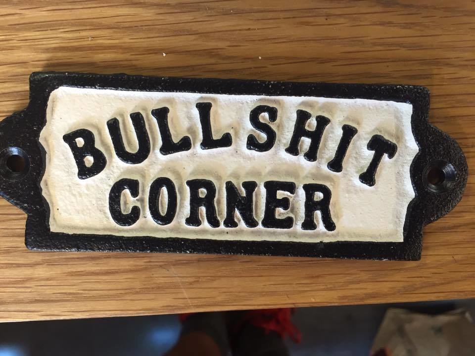 Bullshit Corner cast Plaque