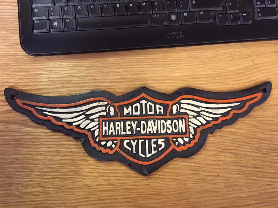 Harley Davidson Wings Cast Plaque