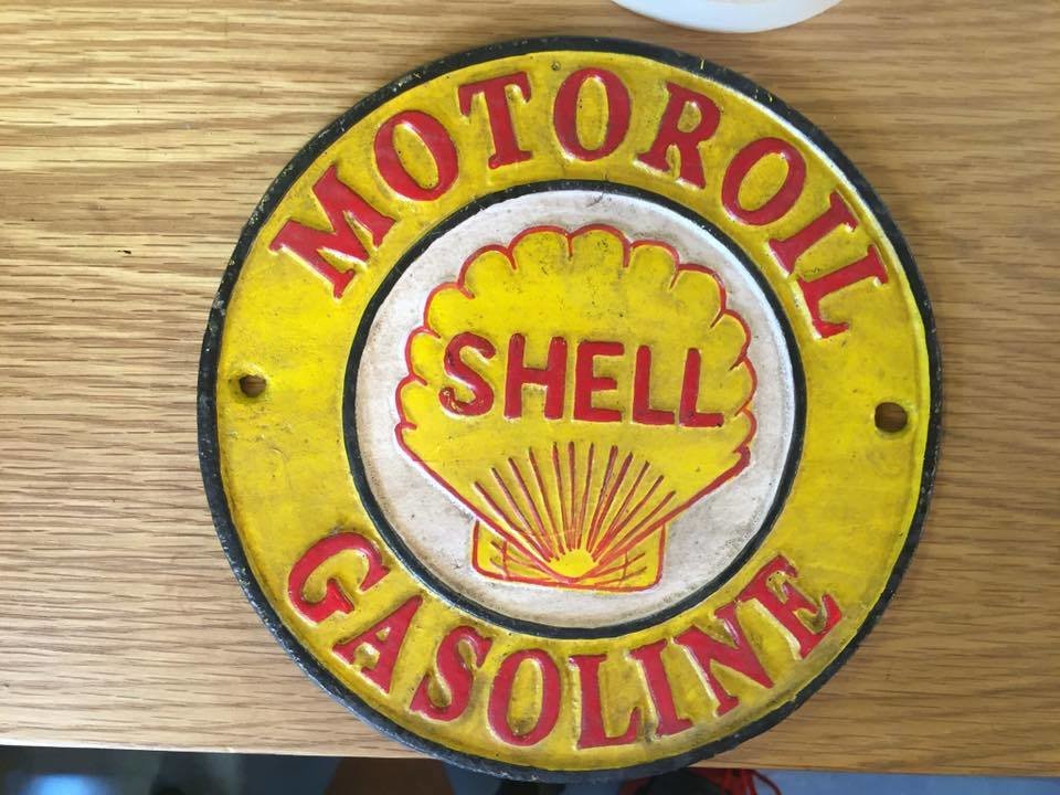Shell Motor Oil Gasoline Cast Plaque Shell Motor Oil Gasoline Cast Plaque