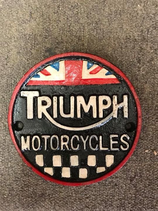 Triumph Motorcycles round cast plaque