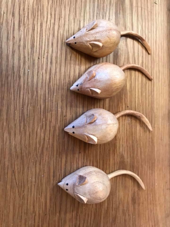 Wooden White Mice