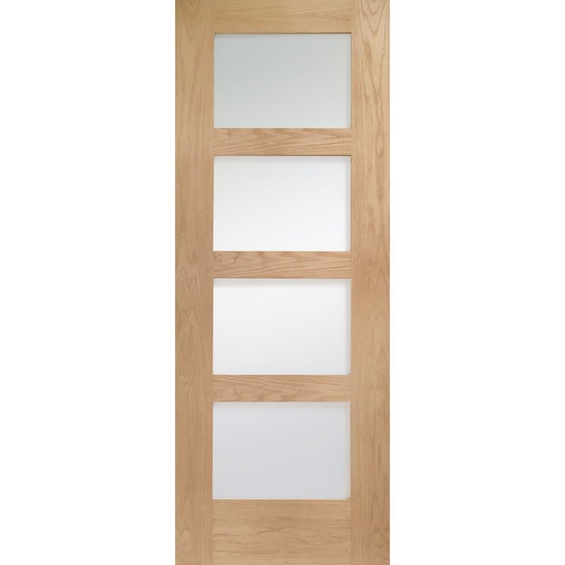 Shaker Four Light Clear Glass Oak Fire Door Shaker Four Light Clear Glass Oak Fire Door