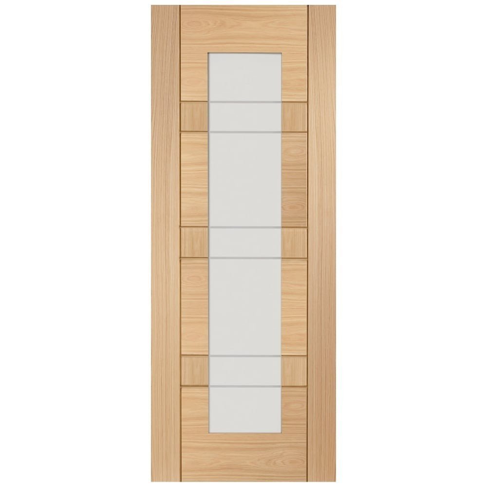 Latina Oak With Clear Etched Glass Latina Oak With Clear Etched Glass