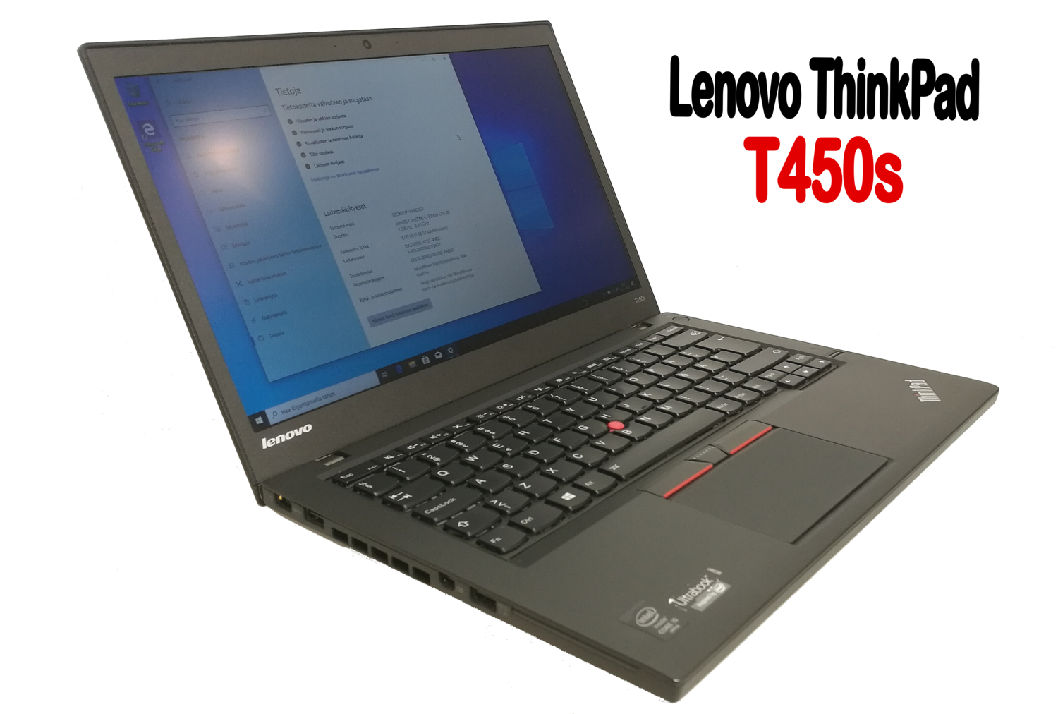 Lenovo T450s Core i5-5300U / 256gb kiintolevyllä ja 8gb keskusmuistilla!       Ohut ja hieno  / Grade A- / B