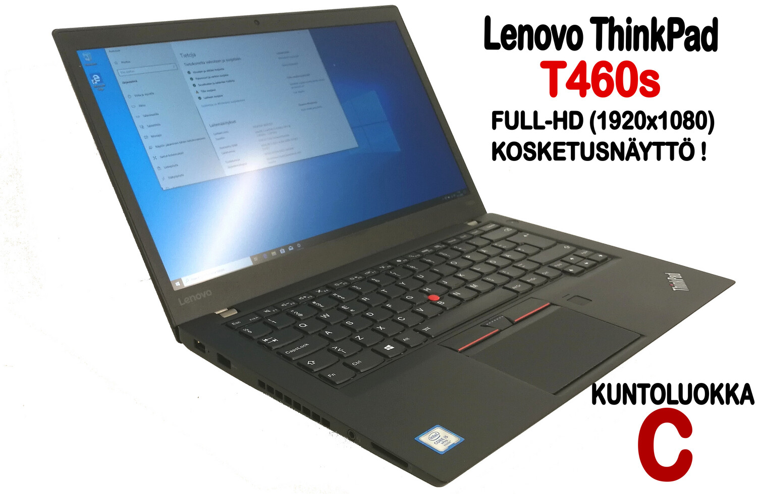 Lenovo T460s Ultrabook Core i5-6300U / Full-HD  IPS- kosketusnäytöllä ja huippunopealla NVMe M2. SSD:llä! (C)