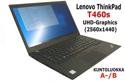 Lenovo T460s Ultrabook Core i5-6300 / UPEALLA UHD (2560 x 1440) IPS-näytöllä ja nopealla M2. SSD:llä! (A-/B)
