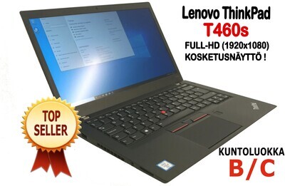 Lenovo T460s (s=slim) Ultrabook Core i5-6300U / Full-HD IPS- kosketusnäytöllä ja huippunopealla M2. SSD:llä! (B/C)