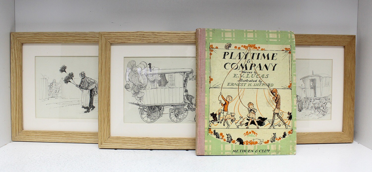 Three Original Pen and Ink Drawings from the Book Playtime and Company - Ernest Shepard