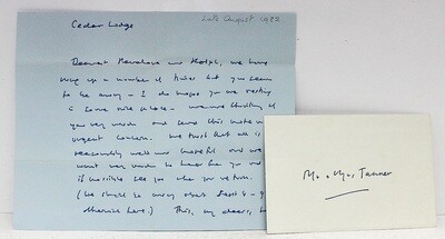 Original Signed Hand Written Letter - Iris Murdoch SIGNED