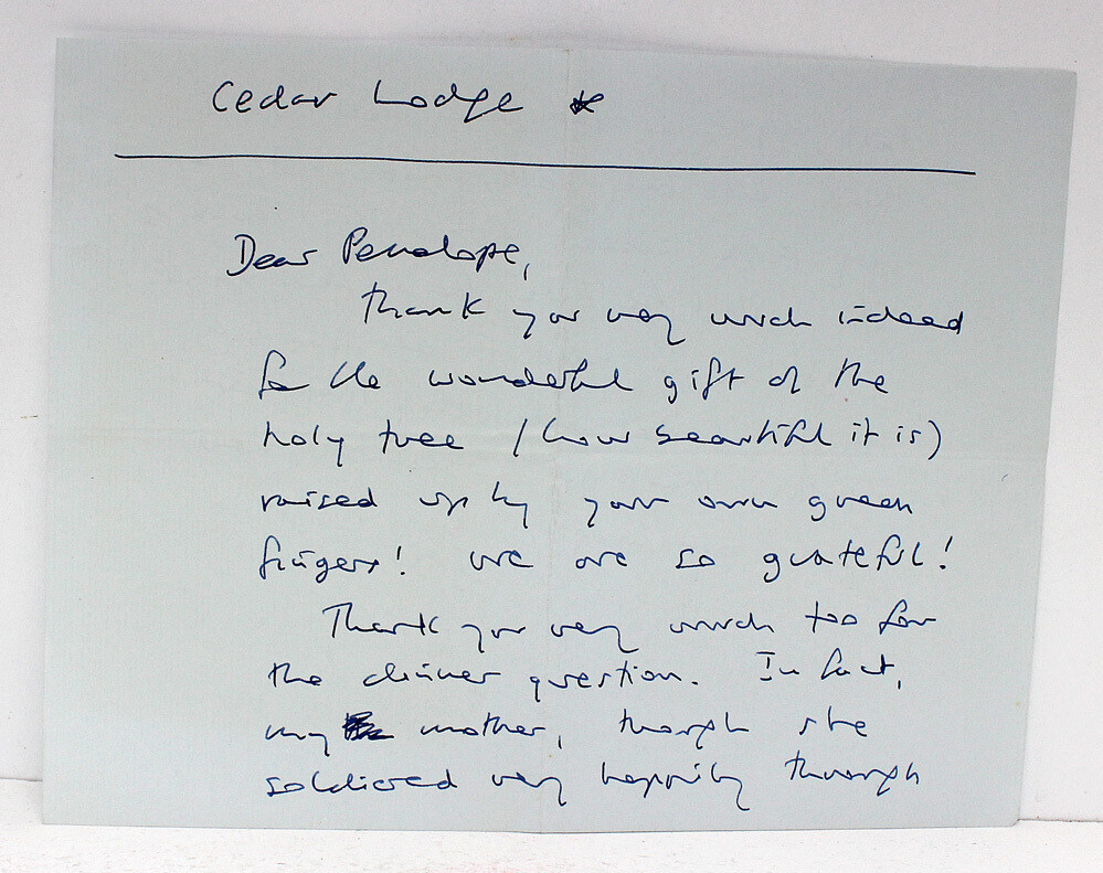 Original Signed Hand Written Letter - Iris Murdoch SIGNED