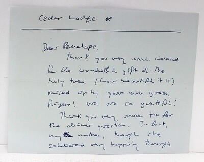Original Signed Hand Written Letter - Iris Murdoch SIGNED