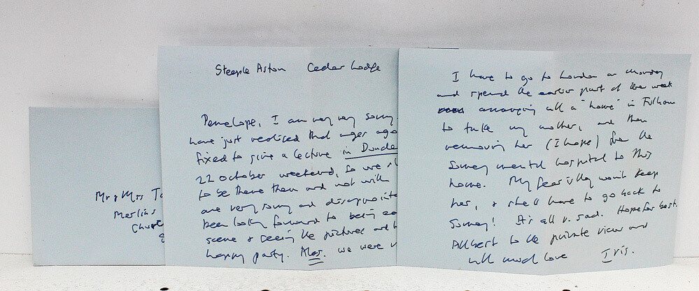 Original Signed Hand Written Letter  - Iris Murdoch SIGNED