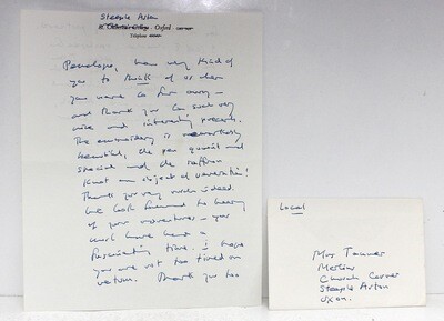 Original Signed Hand Written Letter - Iris Murdoch SIGNED