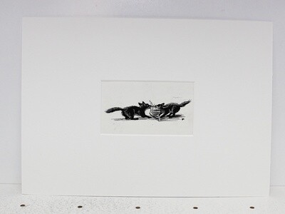 Vix The Story of a Fox Cub  Original Scraper Board Illustration - BB Deny Watkins Pitchford