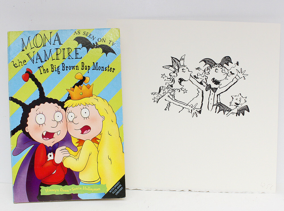 The Complete Original Artwork for Mona The Vampire And The Big Brown Bap Monster- Sonia Holleyman, Hiawyn Oram