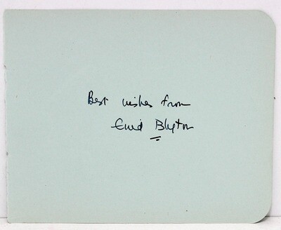 Enid Blyton Original Signed Paper Slip C1950