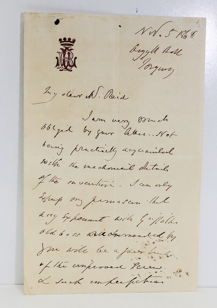 Original autograph letter Signed and Inscribed By Edward Bulwer-Lytton