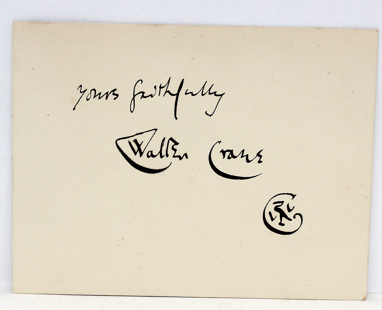 Walter Crane Signed Card