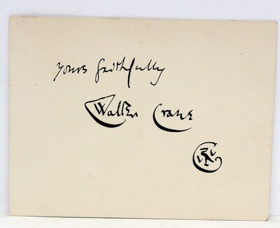 Walter Crane Signed Card