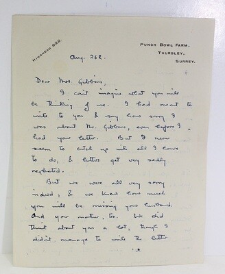 Monica Edwards Signed Letter
