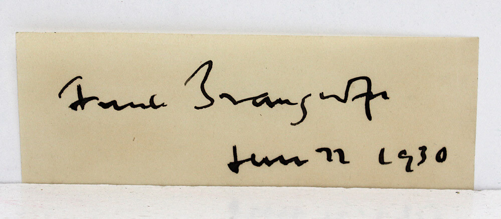 Signed Piece of Paper by Sir Frank William Brangwyn