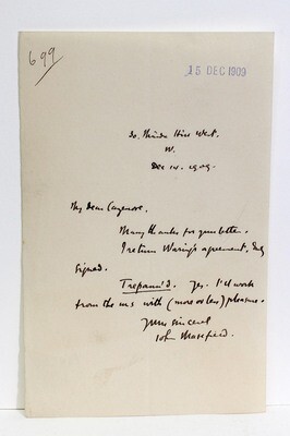 A Signed and Inscribed Letter from John Masefield