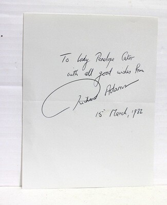 Signed Paper by Richard Adams