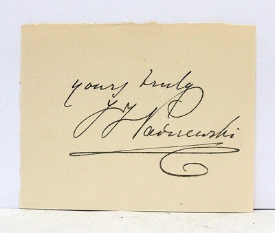 Original Signed Paper by Ignacy Jan Paderewski
