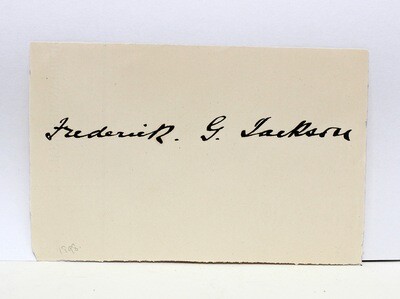 Original Signed Paper by Frederick G Jackson