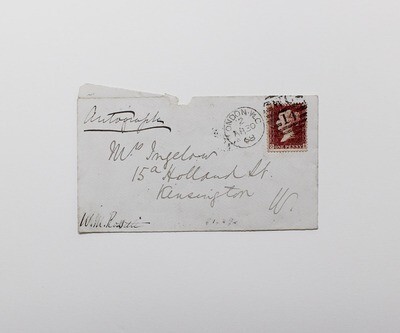 Original Free Front Envelope Signed by William Michael Rossetti