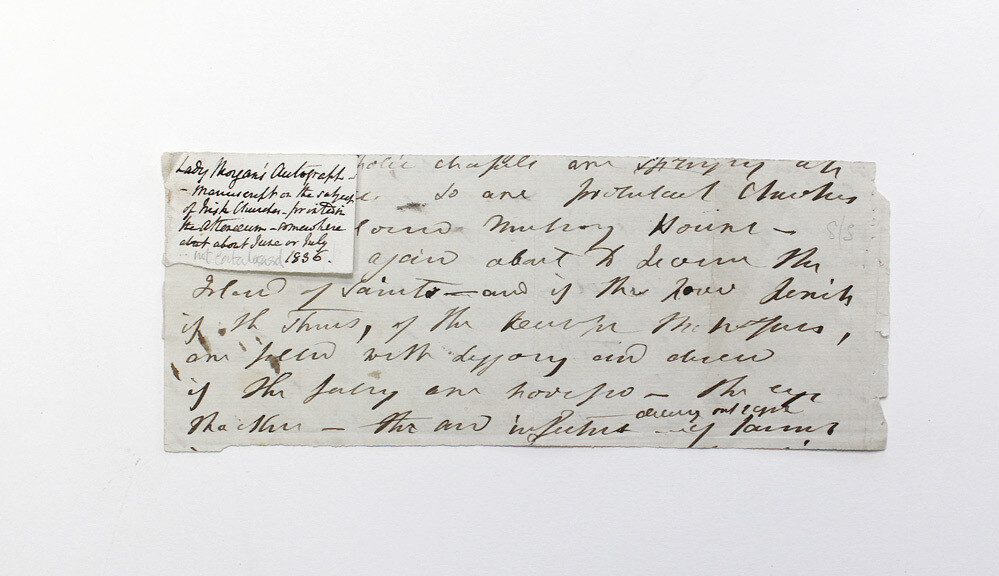 Part of an Original Manuscript for an Article in the Athanaeum Magazine by the Irish novelist Sydney, Lady Morgan.