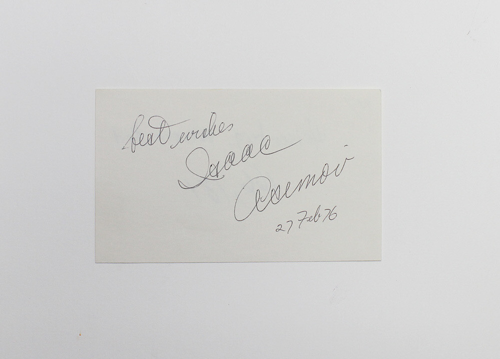 Original Card Signed by Isaac Asimov