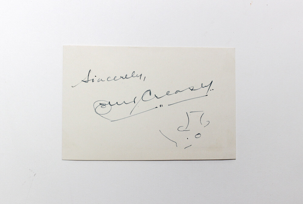 Original Signed and doodled &#39;Toff&#39; on Paper by John Creasey
