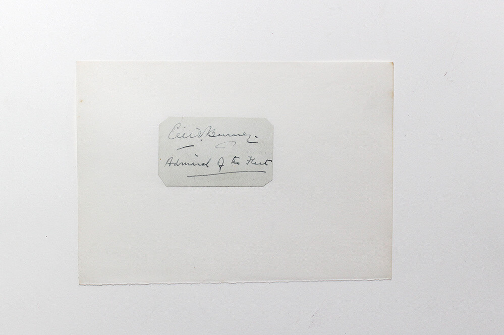 Original Paper Slip Signed By Admiral of the Fleet Sir Cecil Burney
