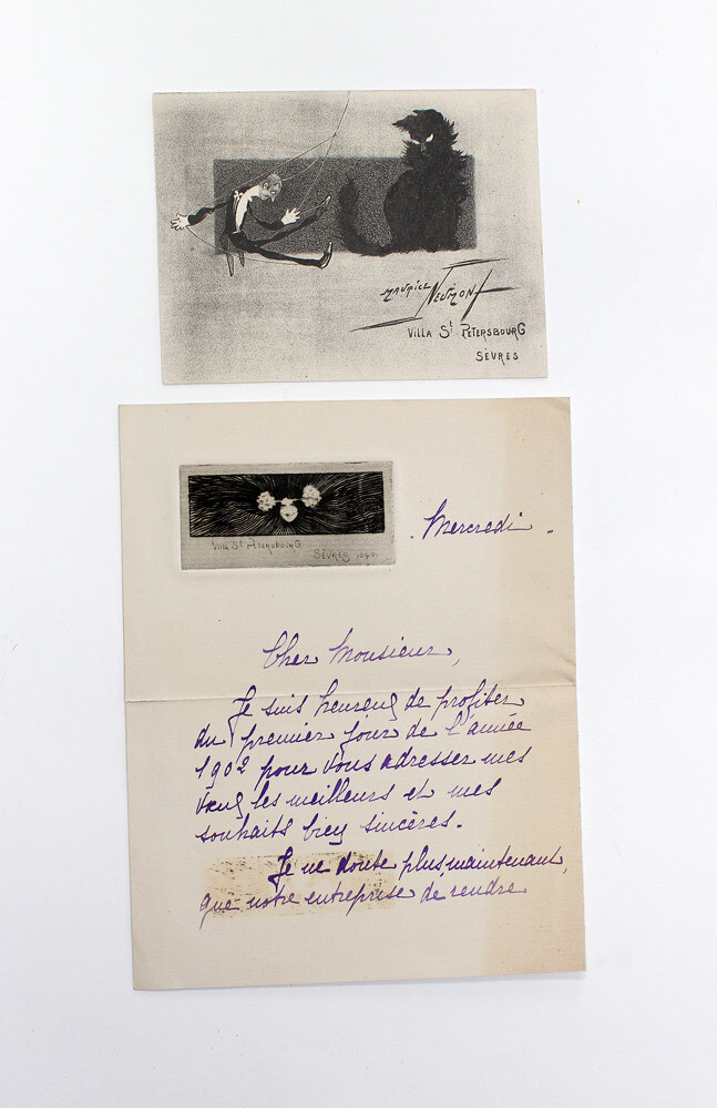 An Original  Signed Letter and Carte Du Visite from Maurice Neumont