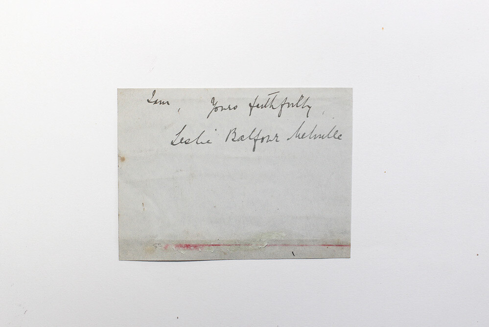 Part of an Original Letter Written and Signed by Leslie Balfour-Melville