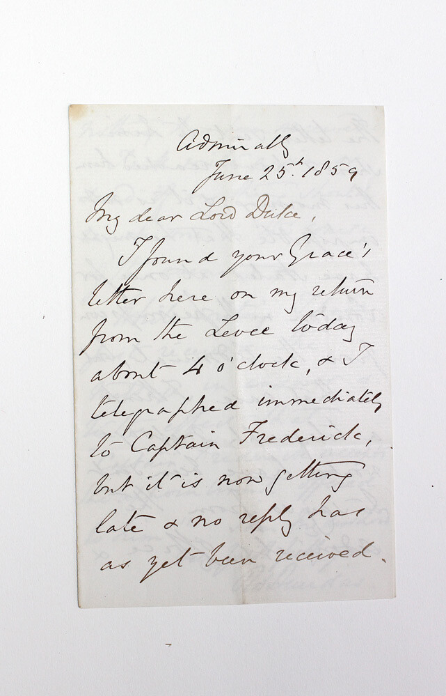An Original Letter written and Signed by Vice-Admiral Sir Richard Saunders Dundas