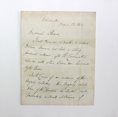 A Long Original  Letter written and Signed by Sir Robert Peel Prime Minister to the diplomat Sir Robert Gordon, British Ambassador to Austria.