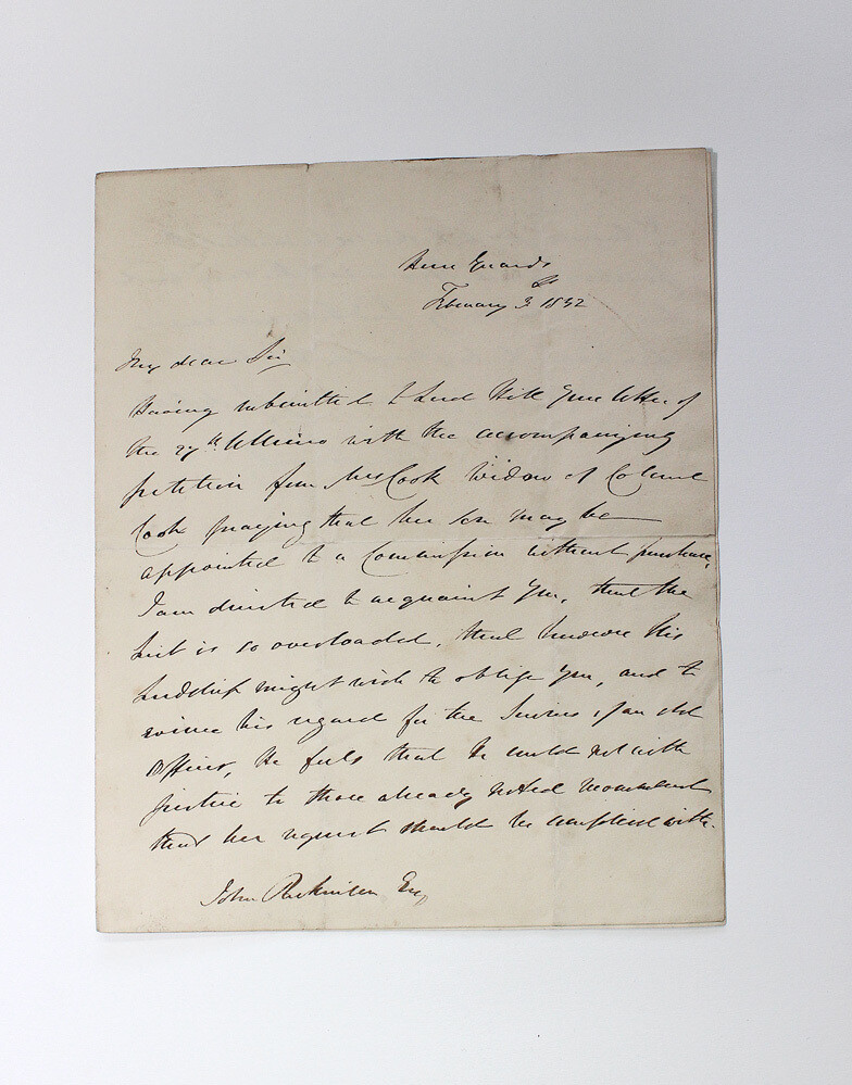 An Original Hand Written Letter Signed by Fitzroy Somerset, Lord Raglan.