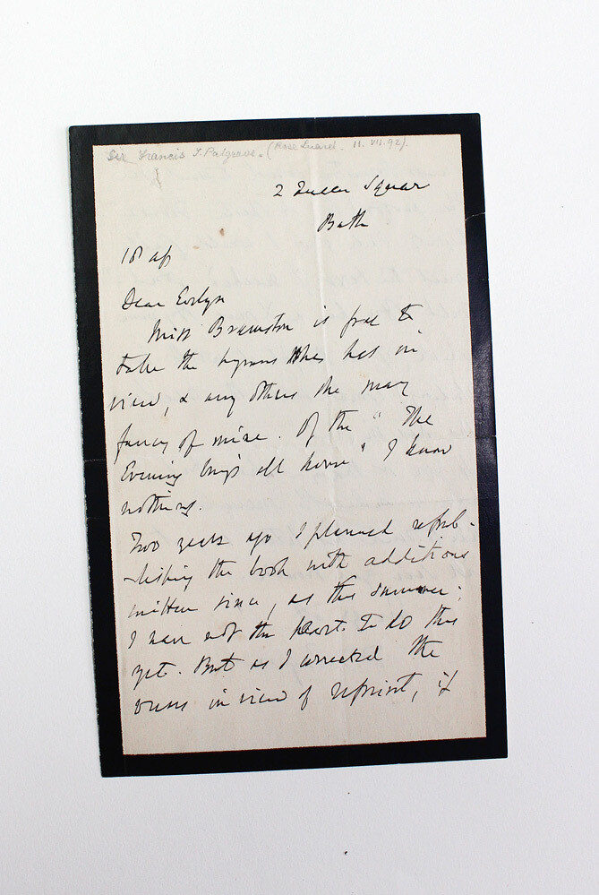 An Original  Letter written and Signed by Francis Turner Palgrave