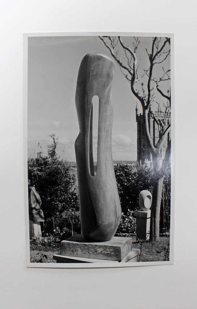 An Original Signed and Inscribed Photograph of a Figurine in Spanish Mahogany by Barbara Hepworth