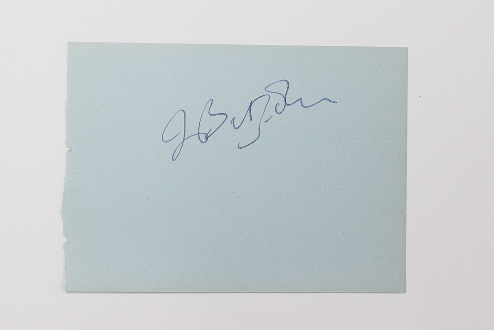 An Original Signed Paper by Sir John Betjeman and to the reverse by Louis MacNeice.
