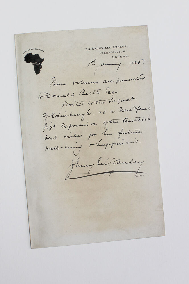 An Original Signed and Written Presentation Letter by Sir Henry Morton Stanley