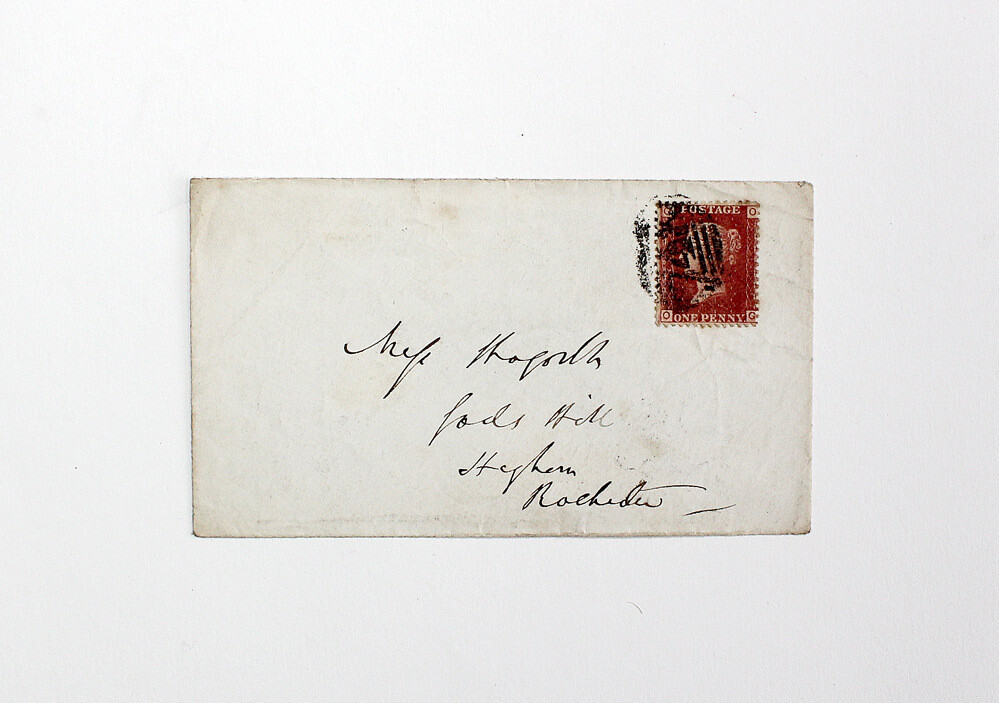 Autograph Envelope Addressed to Charles Dickens’s Sister-in-Law and housekeeper at his house, Stevenage, 25 July 1865, ‘Miss [Georgina] Hogarth , Gads Hill, Higham, Rochester’ - Edward Bulwer-Lytton