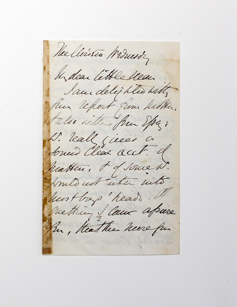 A Rare Original Hand Written Letter Signed by Charles Kingsley to His Son.