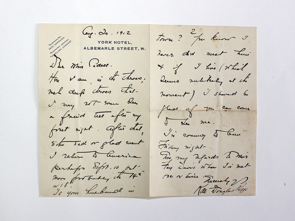 An Original Letter written and signed by Kate Douglas Wiggin