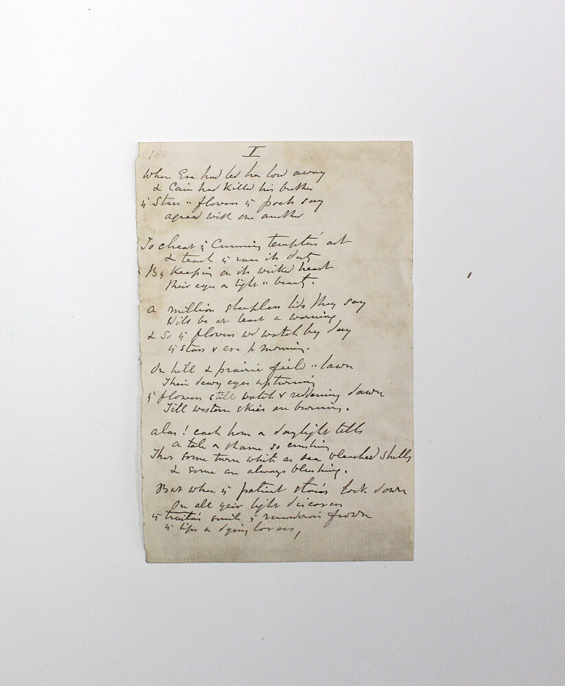 An Original Hand Written Poem in the hand of Oliver Wendell Holmes